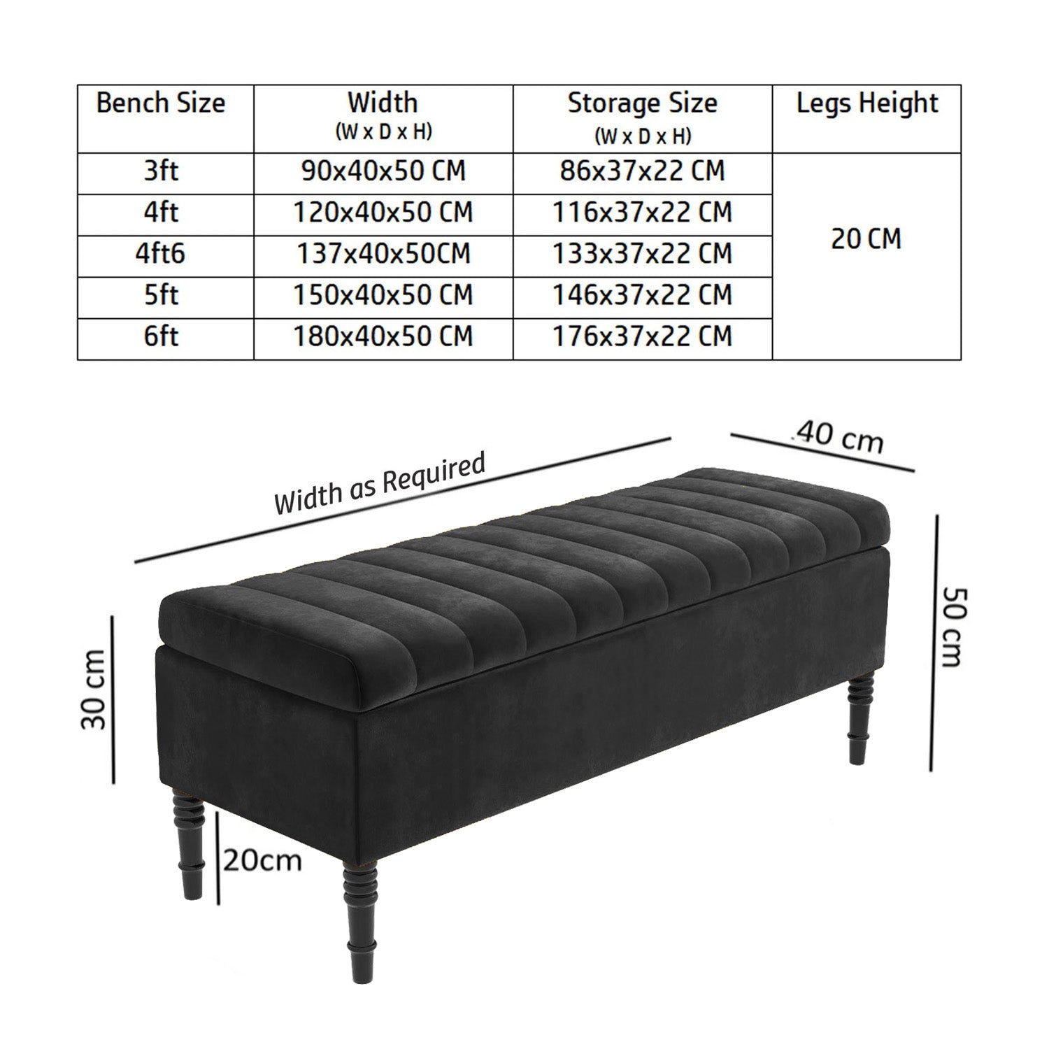 Paris Striped Ottoman Bench with storage