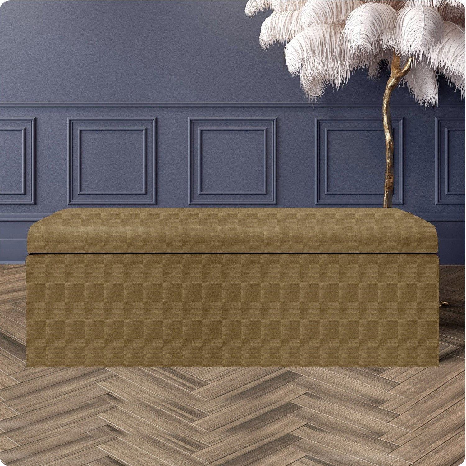 Safar Large Naples Ottoman Storage Box with Plain Lid