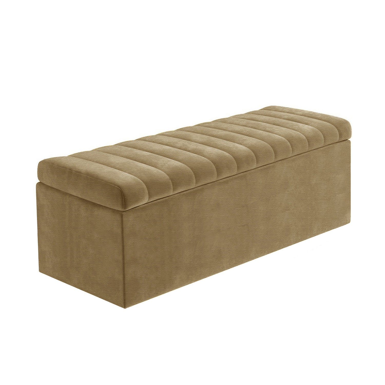 Large Safar Naples Ottoman Storage Box - Striped Upholstered Blanket Box