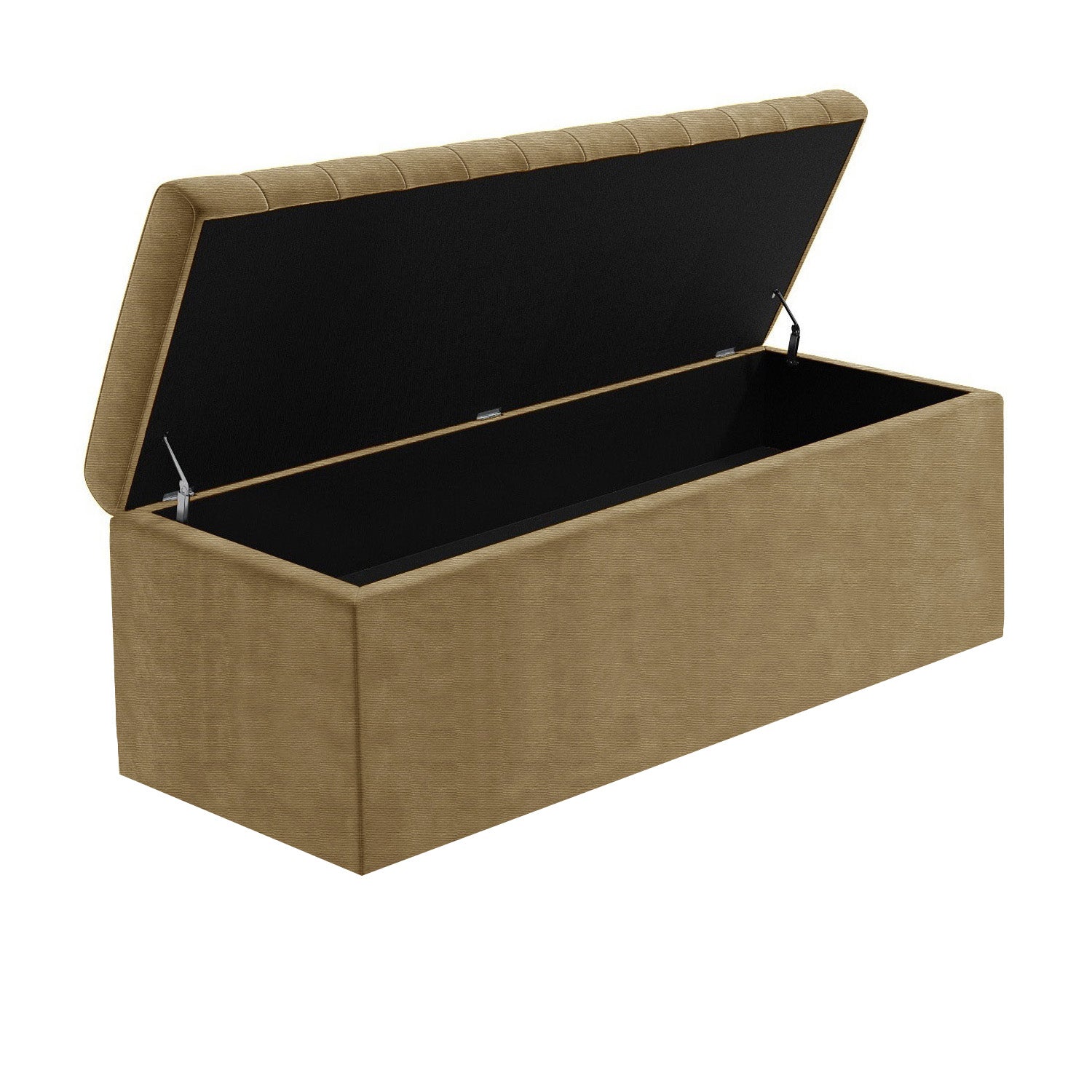 Large Safar Naples Ottoman Storage Box - Striped Upholstered Blanket Box