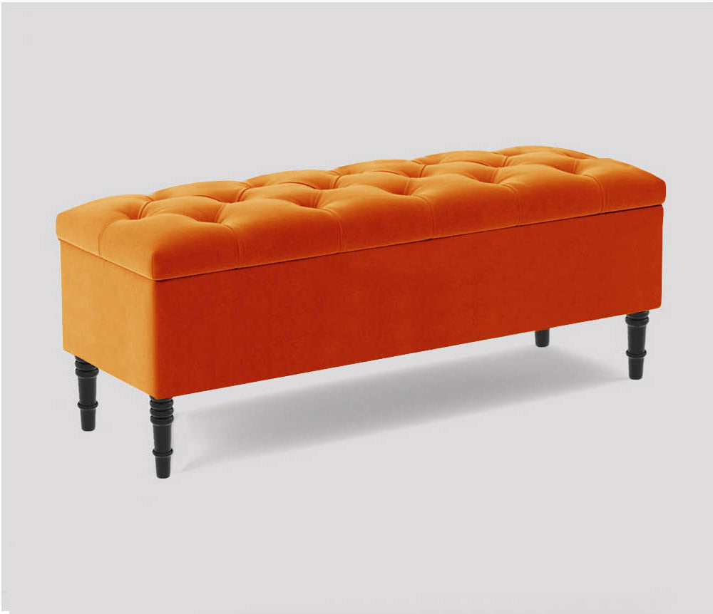 Swiss Chesterfield Upholstered Footstool