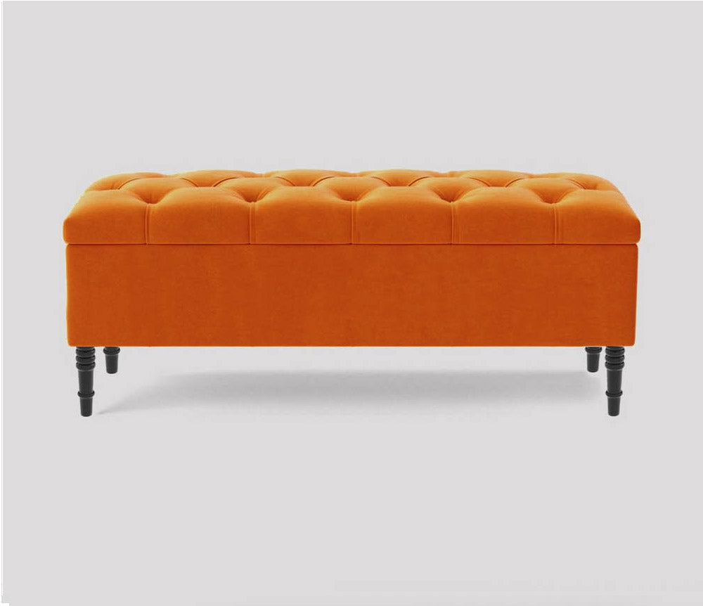 Swiss Chesterfield Upholstered Footstool