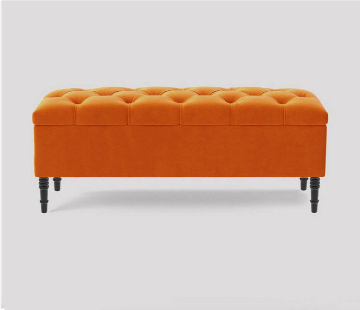 Swiss Chesterfield Upholstered Footstool