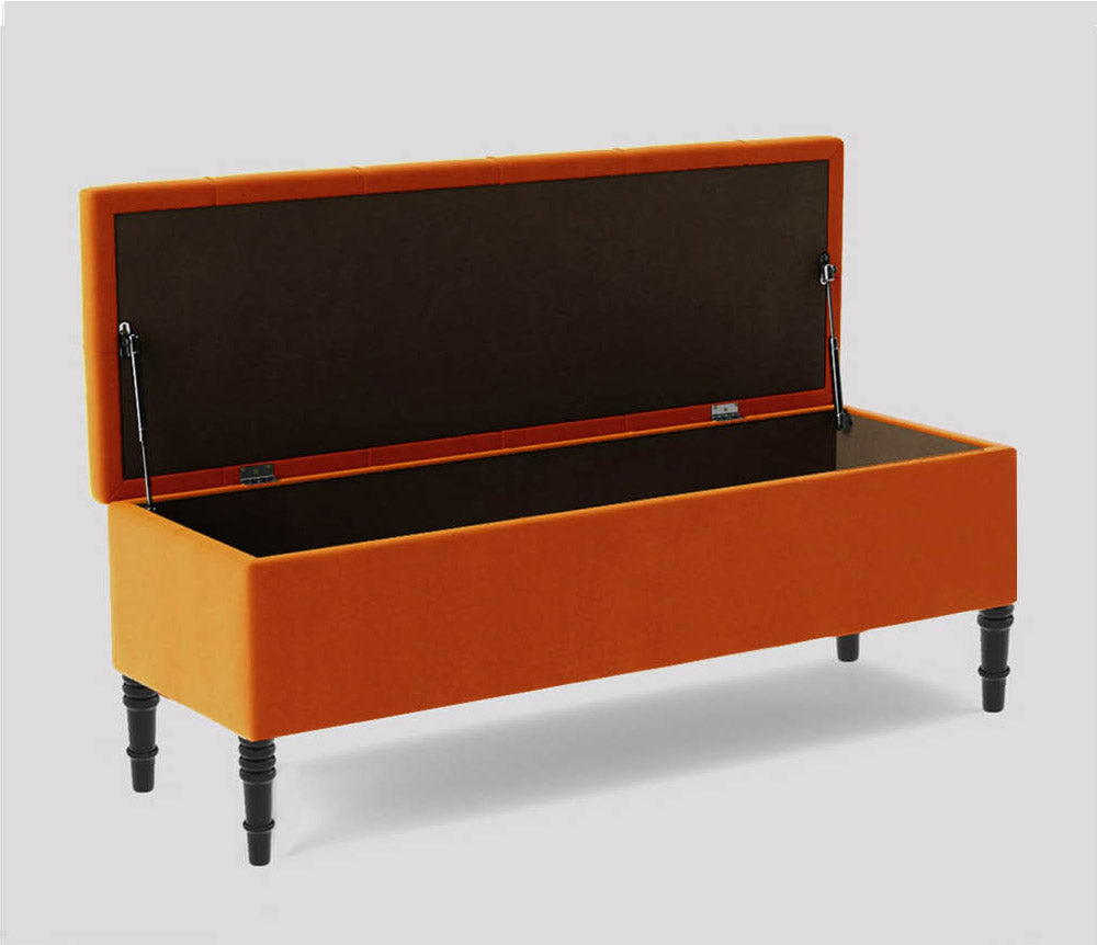 Swiss Chesterfield Upholstered Footstool