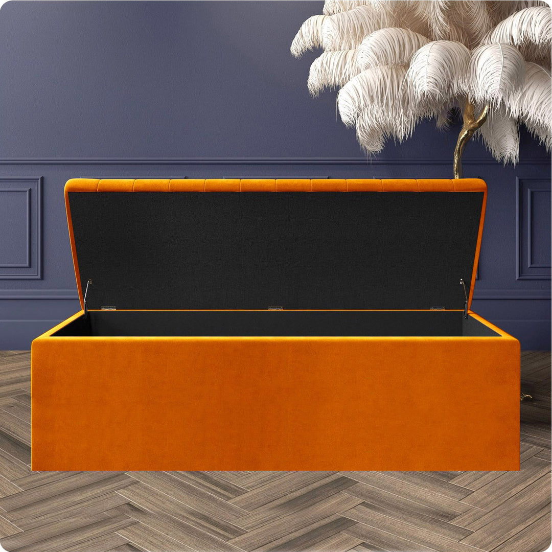Safar Large Ottoman Storage Box - Upholstered Blanket Box