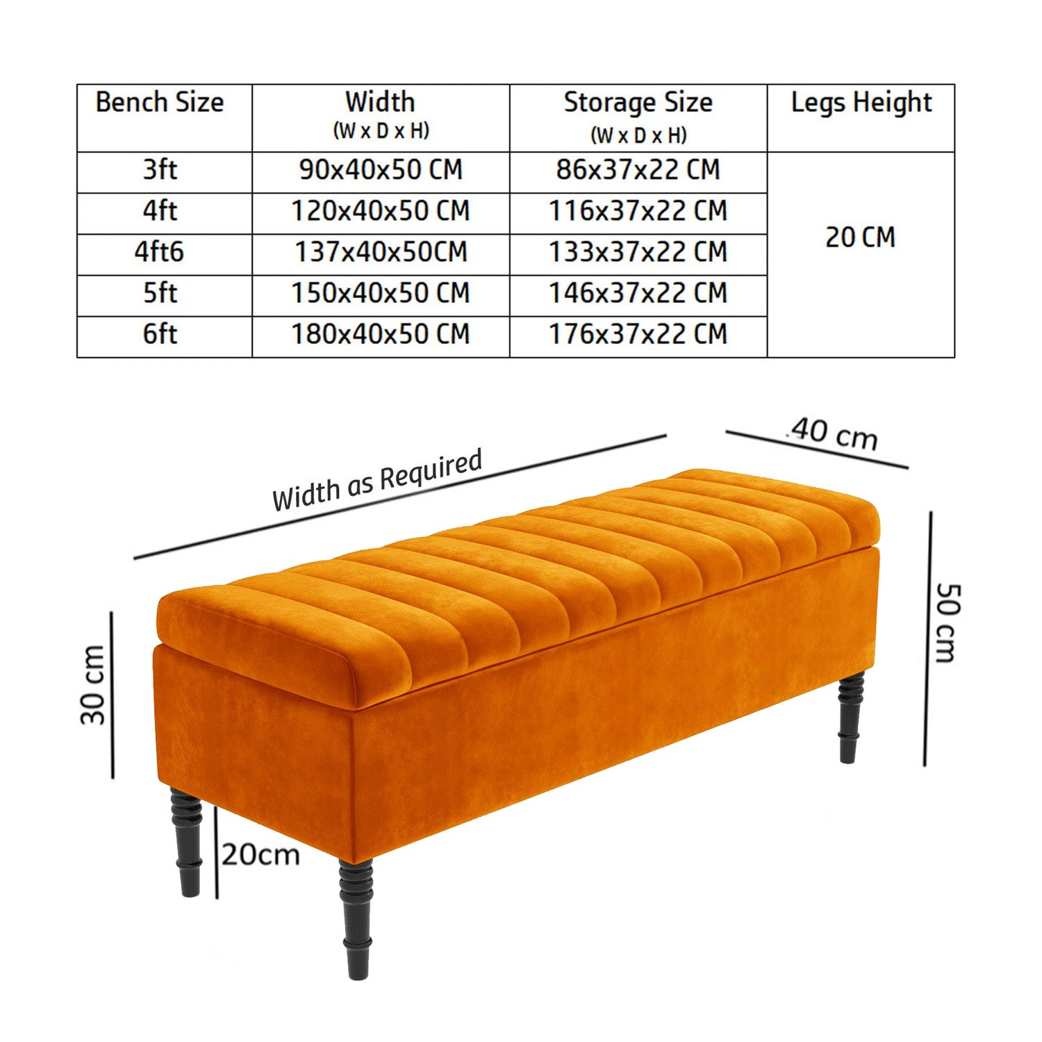 Paris Striped Ottoman Bench with storage