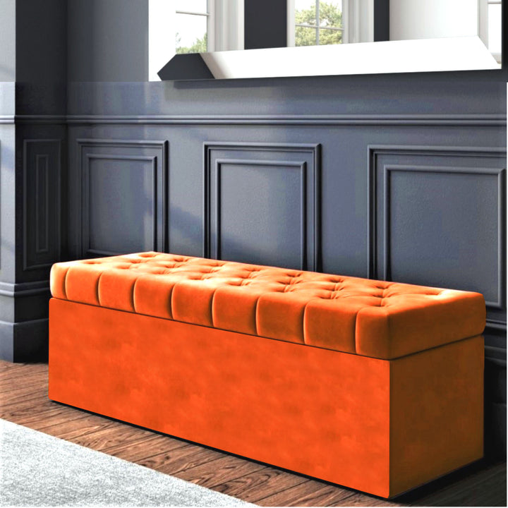 SD Plush Ottoman storage Box