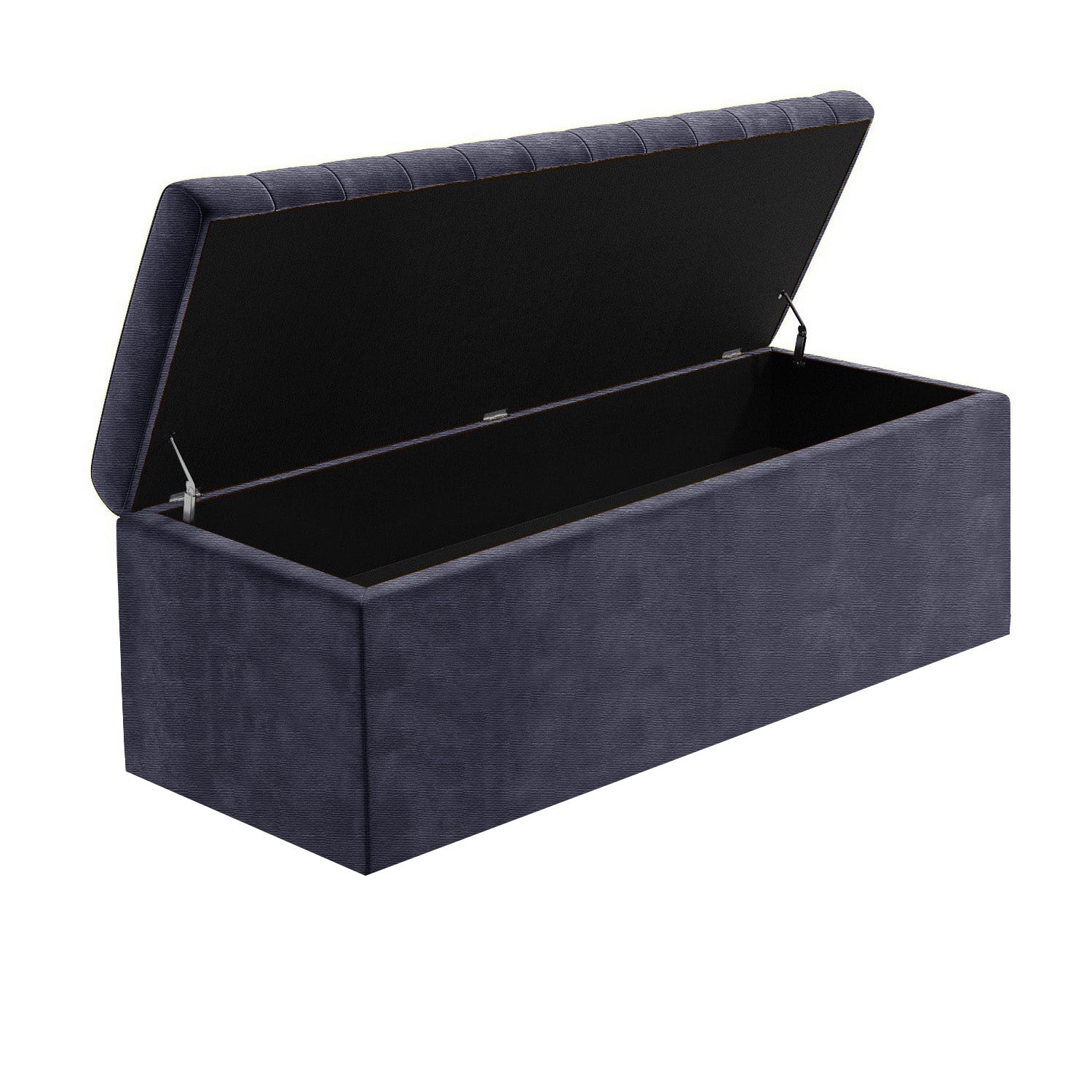 Large Safar Naples Ottoman Storage Box - Striped Upholstered Blanket Box