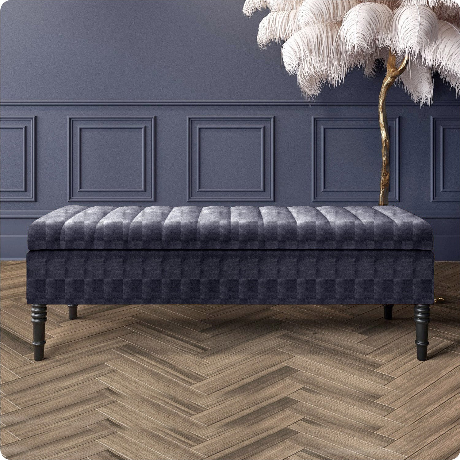 Safar Ottoman Storage Bench in Naples Fabric