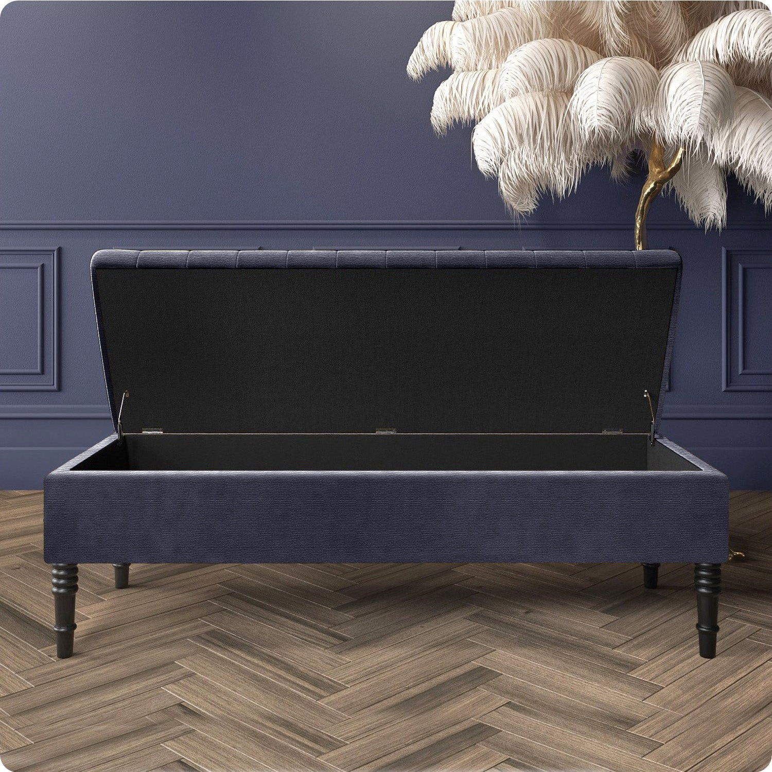 Safar Ottoman Storage Bench in Naples Fabric