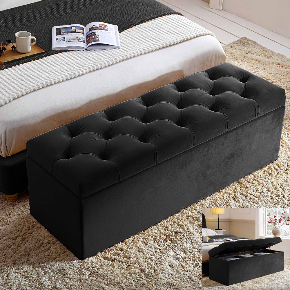 Divan Chesterfield Upholstered Ottoman Storage Box