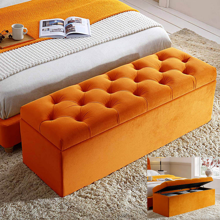 Divan Chesterfield Upholstered Ottoman Storage Box