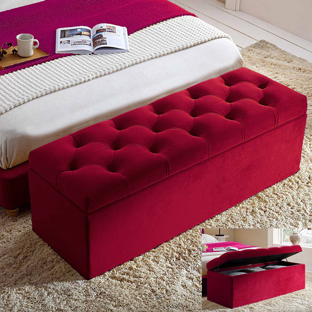 Divan Chesterfield Upholstered Ottoman Storage Box