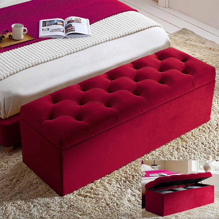 Divan Chesterfield Upholstered Ottoman Storage Box