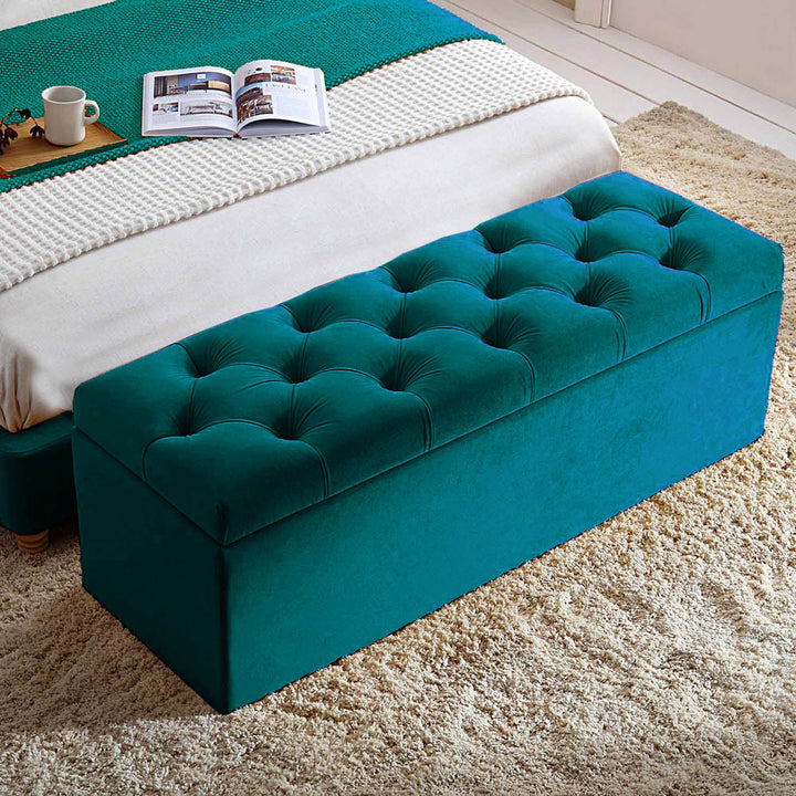 Divan Chesterfield Upholstered Ottoman Storage Box