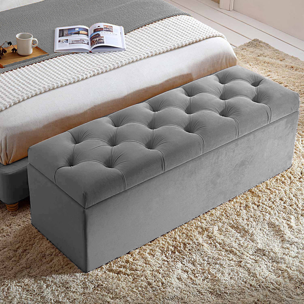 Divan Chesterfield Upholstered Ottoman Storage Box