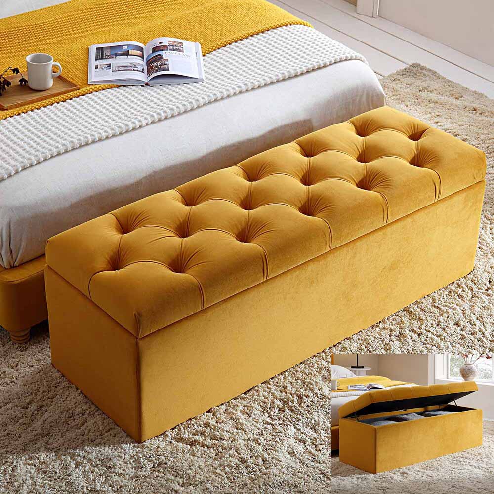 Divan Chesterfield Upholstered Ottoman Storage Box
