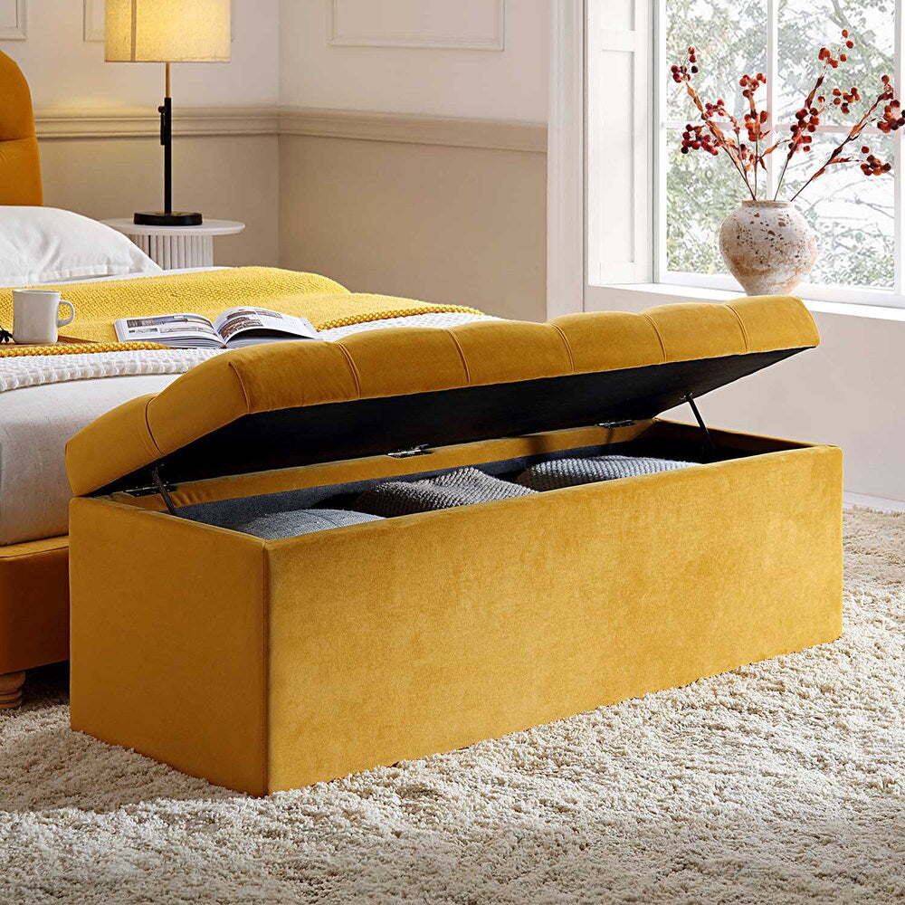 Divan Chesterfield Upholstered Ottoman Storage Box
