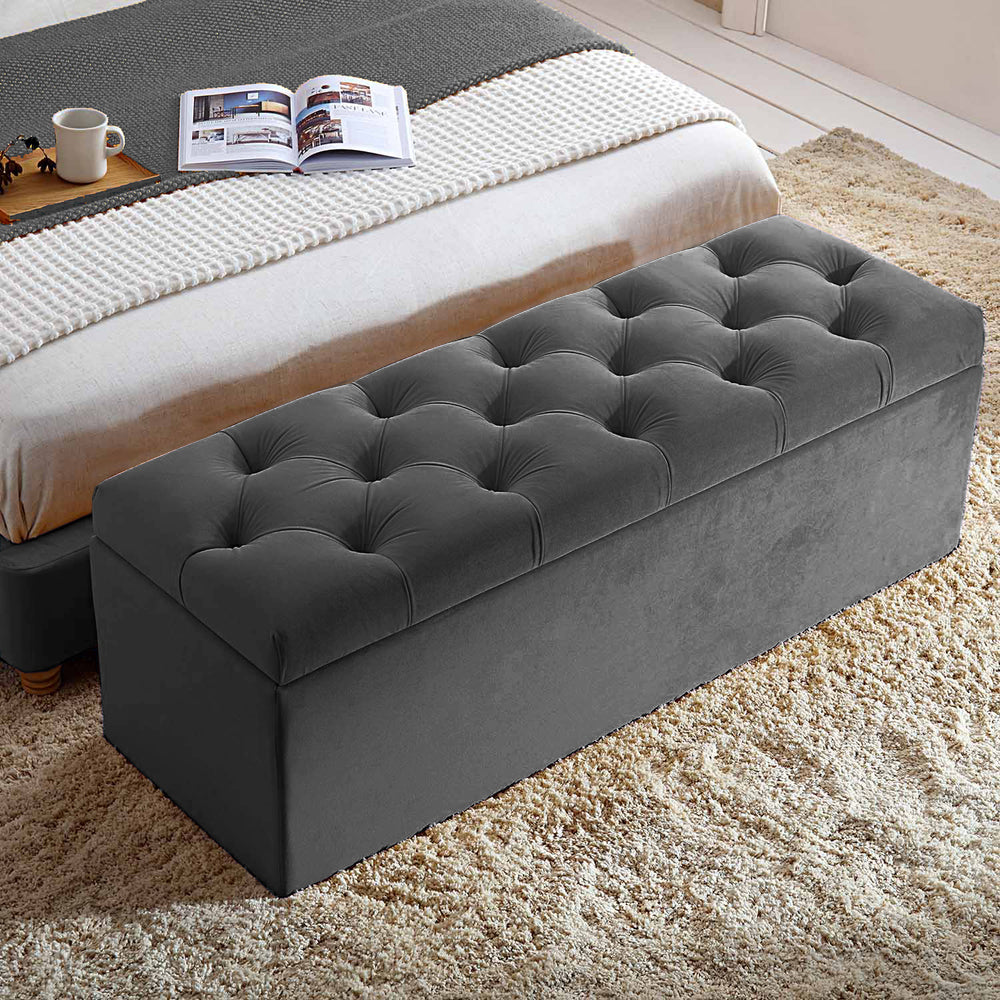 Divan Chesterfield Upholstered Ottoman Storage Box