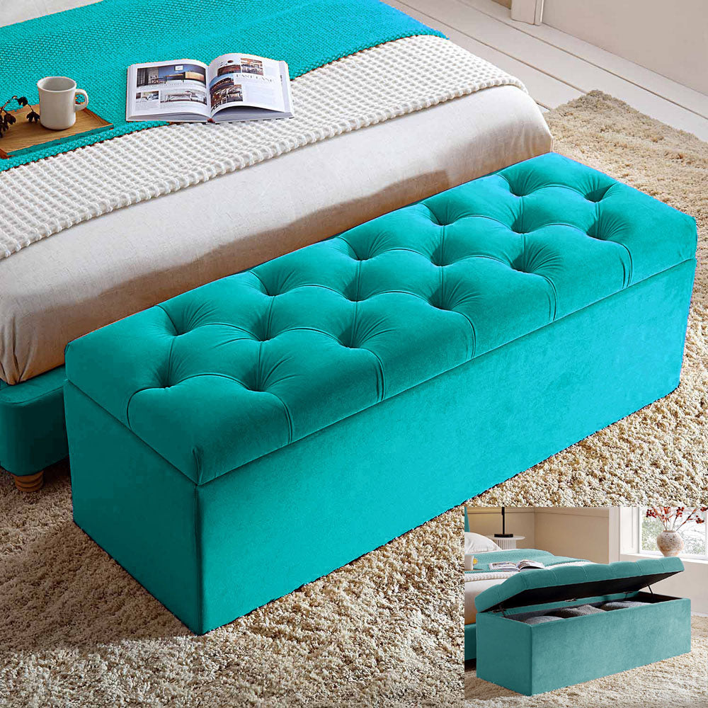 Divan Chesterfield Upholstered Ottoman Storage Box