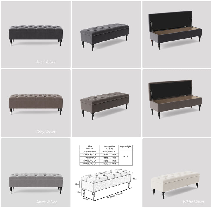 Safar Chesterfield Shoe Storage Bench with Legs