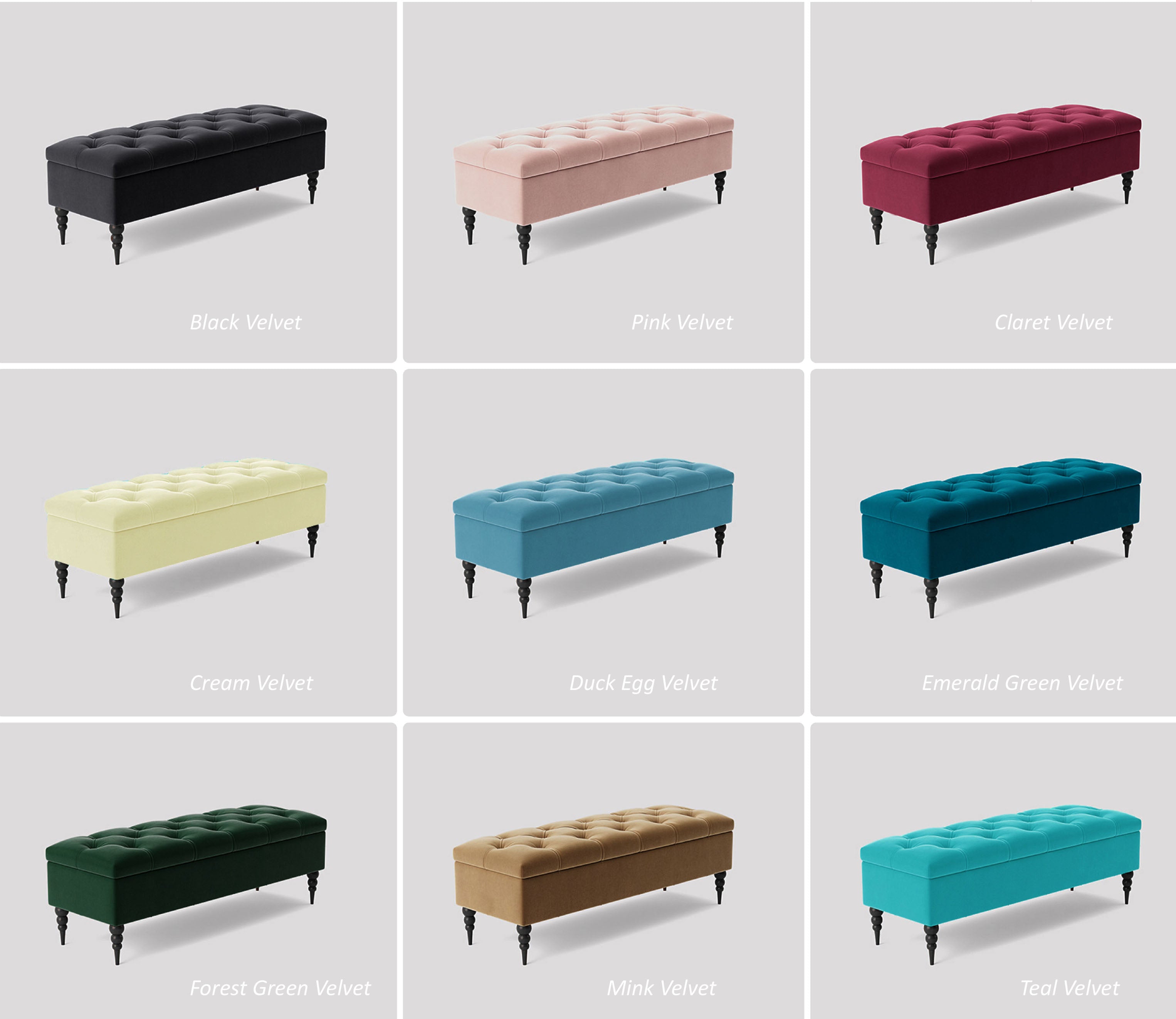 Safar Chesterfield Bench with Storage, Ottoman Storage Bench