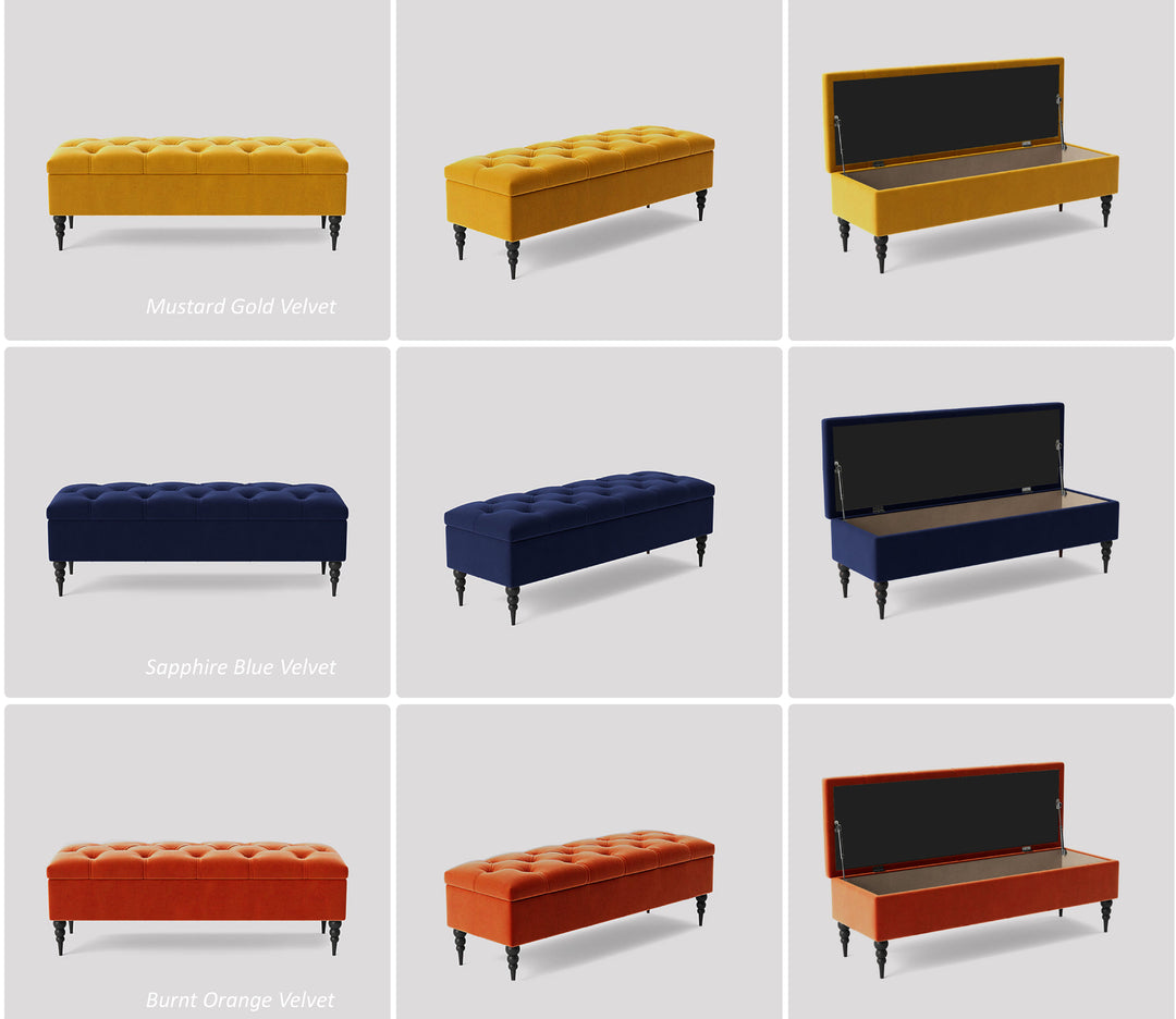 Safar Chesterfield Shoe Storage Bench with Legs