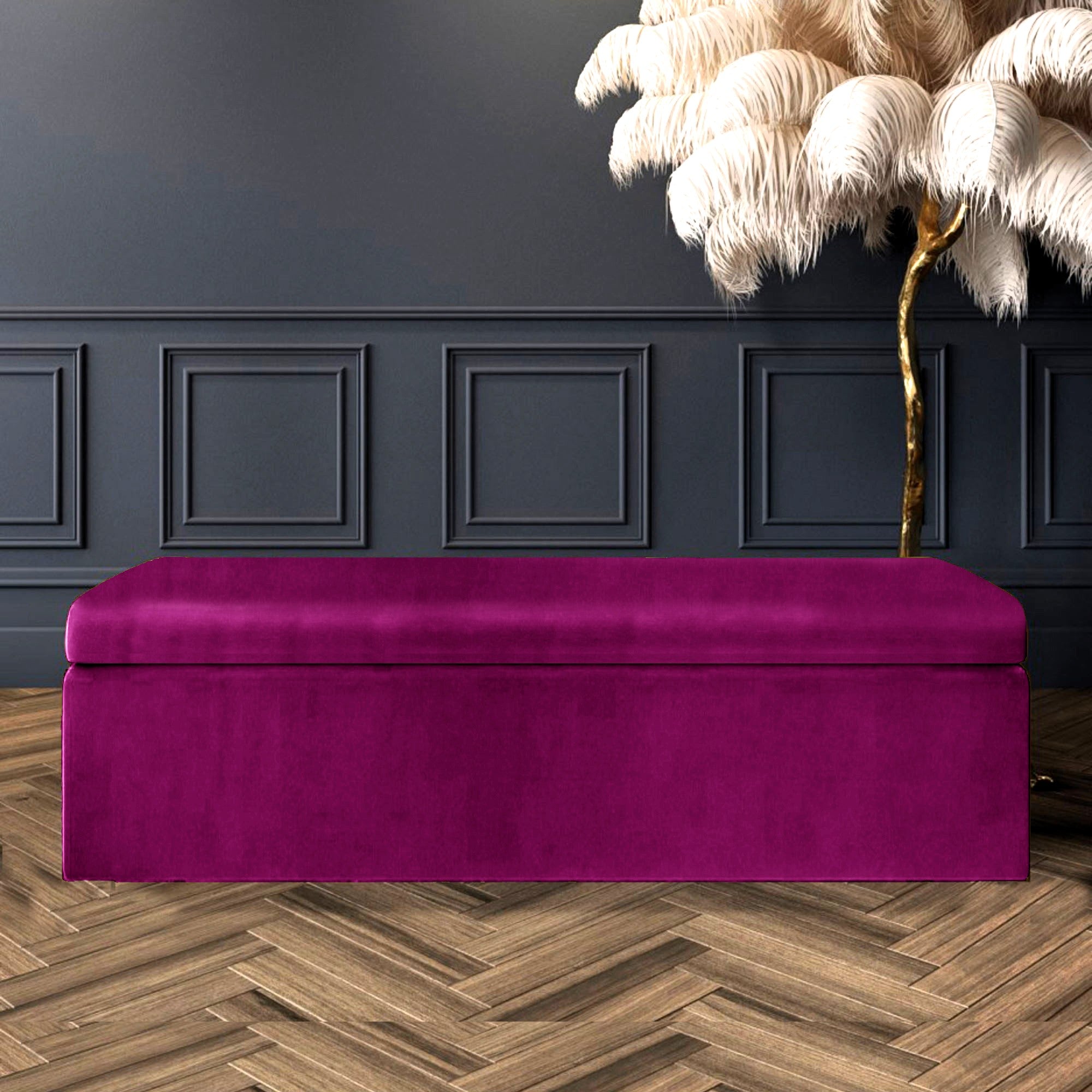 Safar Large Ottoman Storage Box with Plain Lid