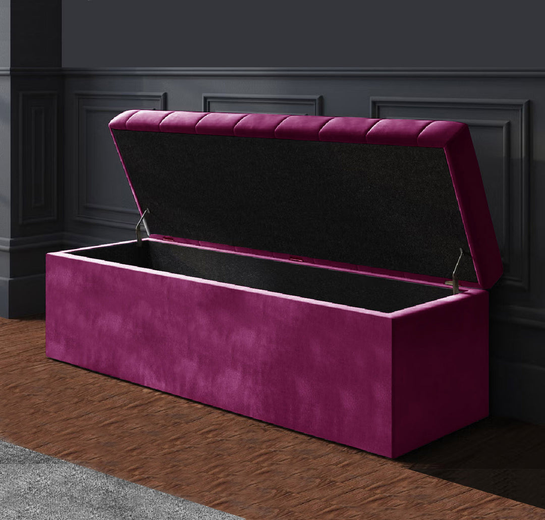 SD Plush Ottoman storage Box