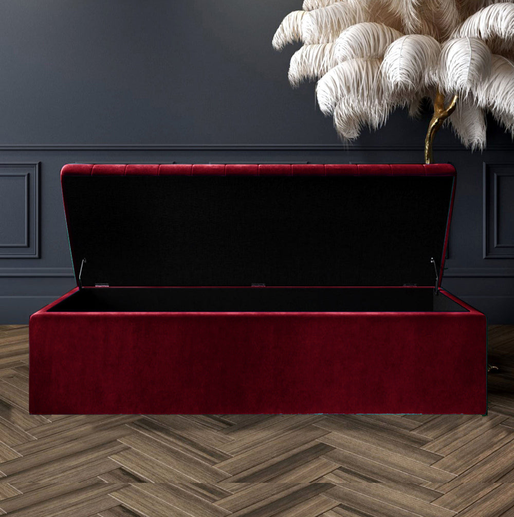 Safar Large Ottoman Storage Box - Upholstered Blanket Box