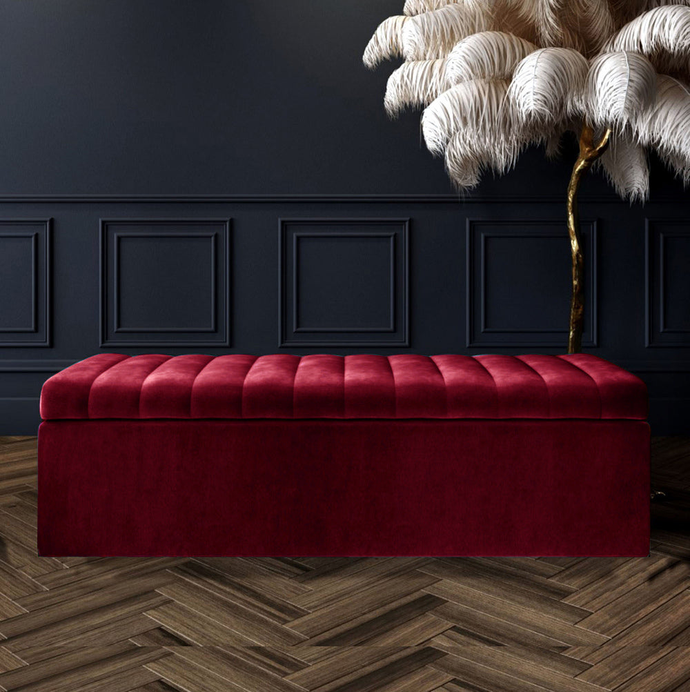 Safar Large Ottoman Storage Box - Upholstered Blanket Box