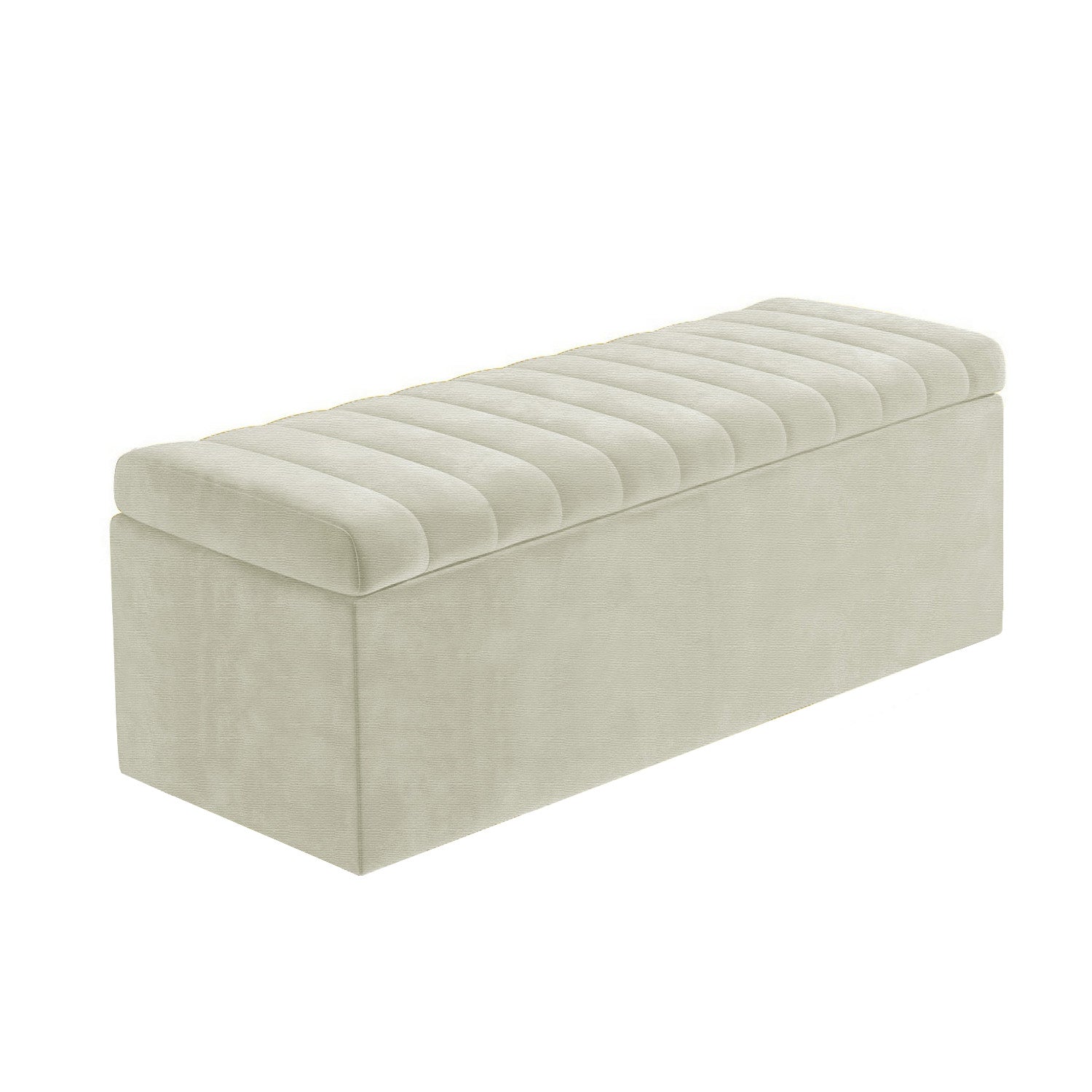 Large Safar Naples Ottoman Storage Box - Striped Upholstered Blanket Box
