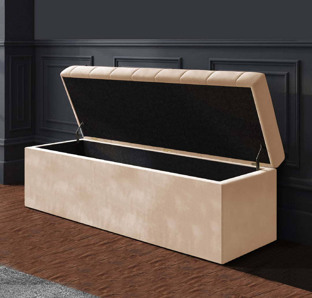SD Plush Ottoman storage Box