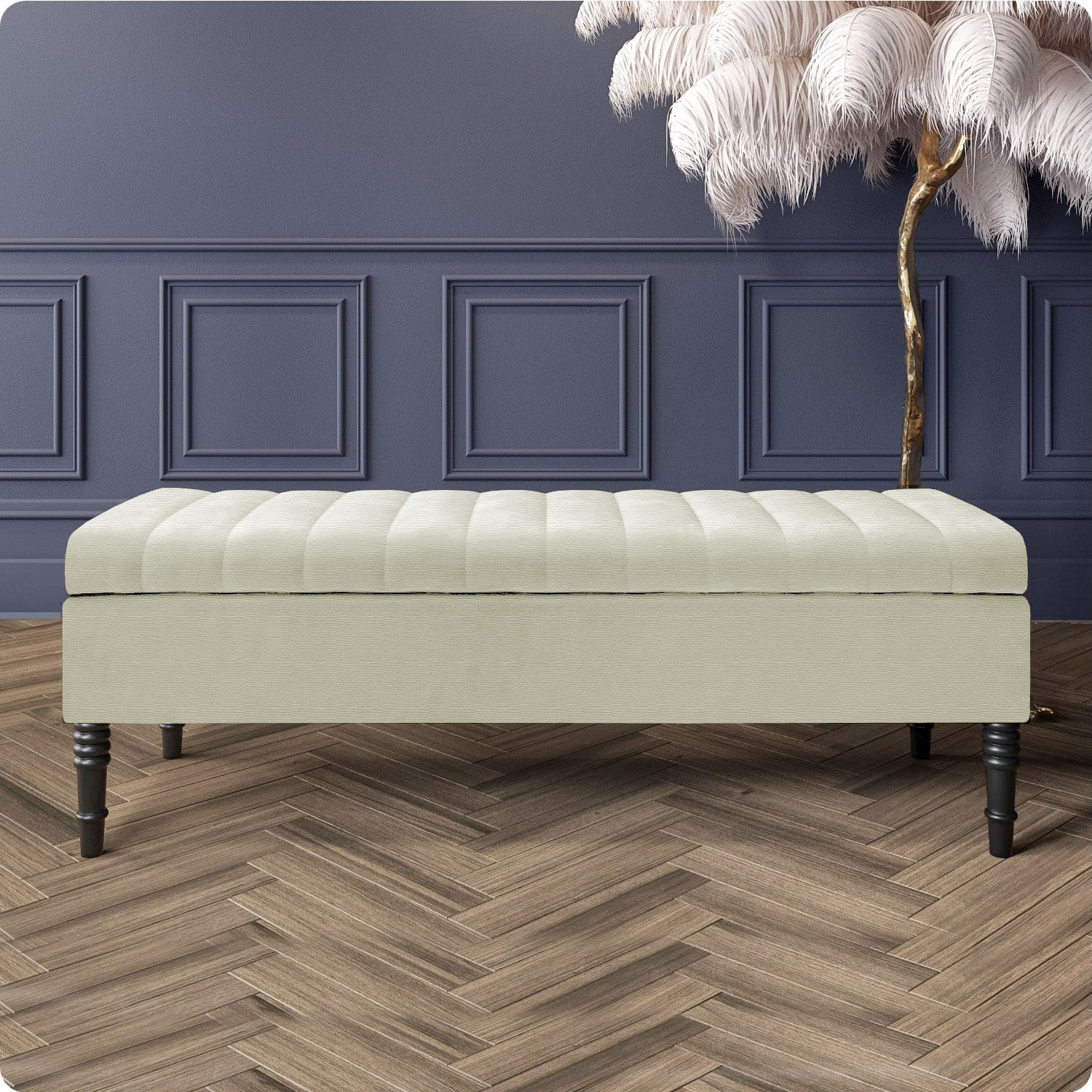 Safar Ottoman Storage Bench in Naples Fabric