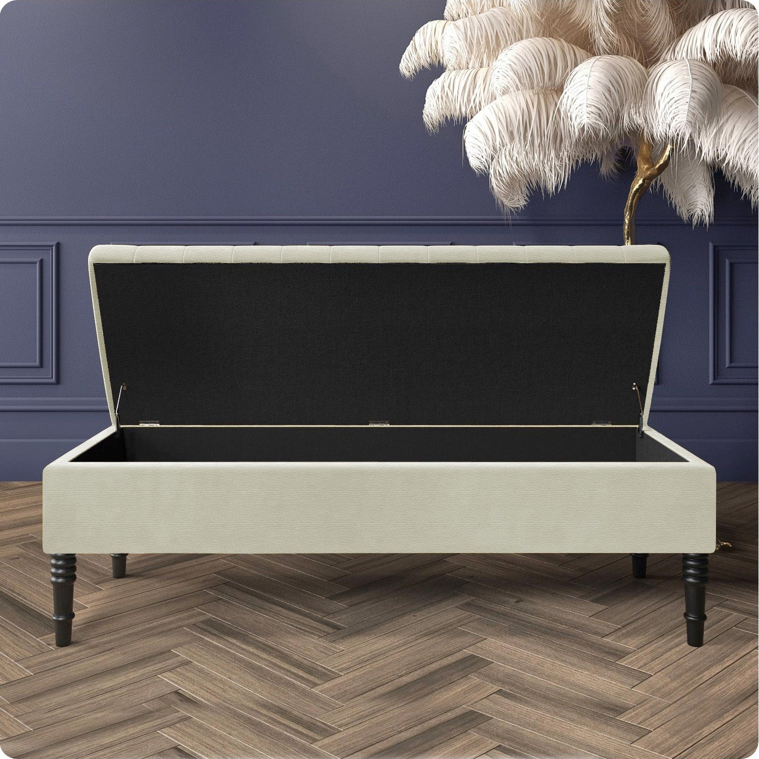 Safar Ottoman Storage Bench in Naples Fabric