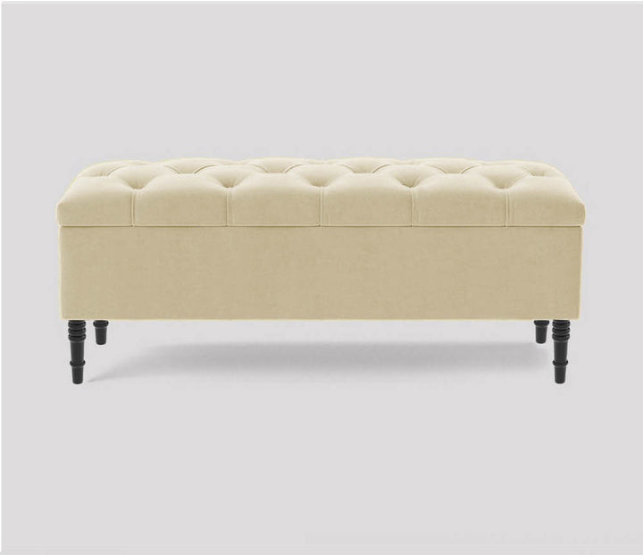 Swiss Chesterfield Upholstered Footstool
