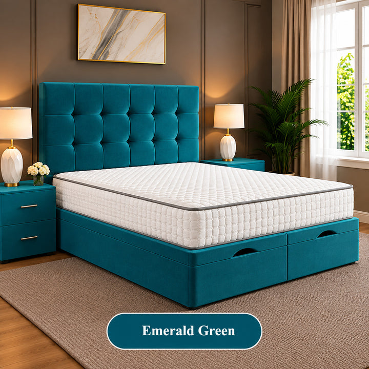 Solis Square Tufted Divan Storage Ottoman Bed Frame