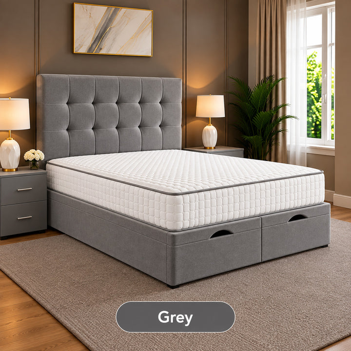 Solis Square Tufted Divan Storage Ottoman Bed Frame