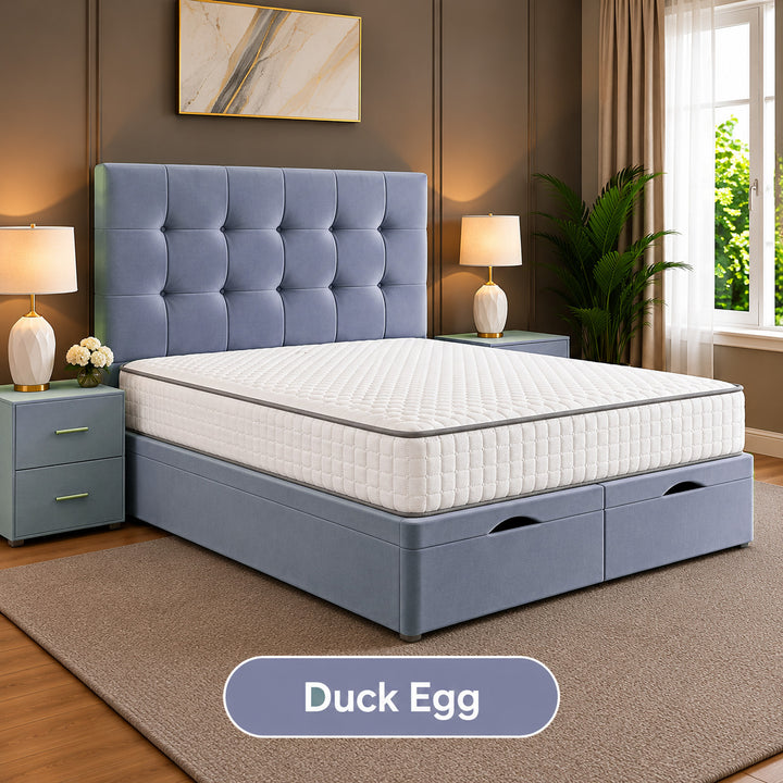 Solis Square Tufted Divan Storage Ottoman Bed Frame
