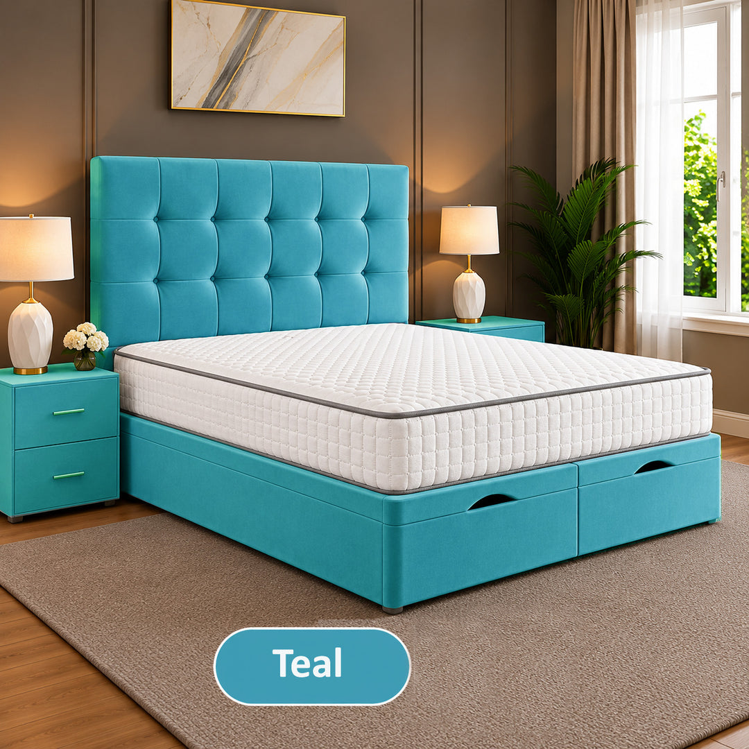 Solis Square Tufted Divan Storage Ottoman Bed Frame