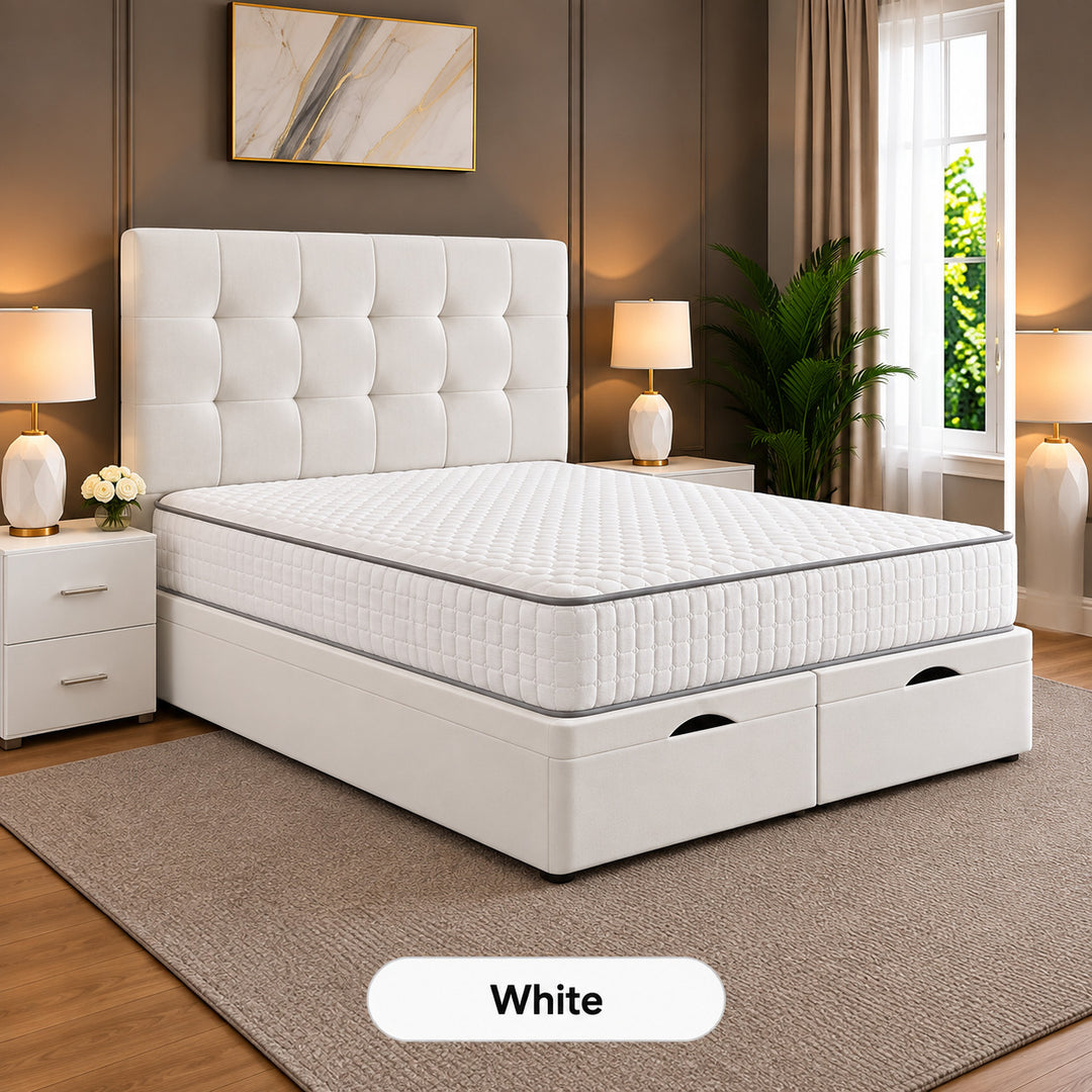 Solis Square Tufted Divan Storage Ottoman Bed Frame