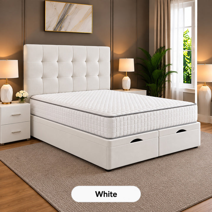 Solis Square Tufted Divan Storage Ottoman Bed Frame