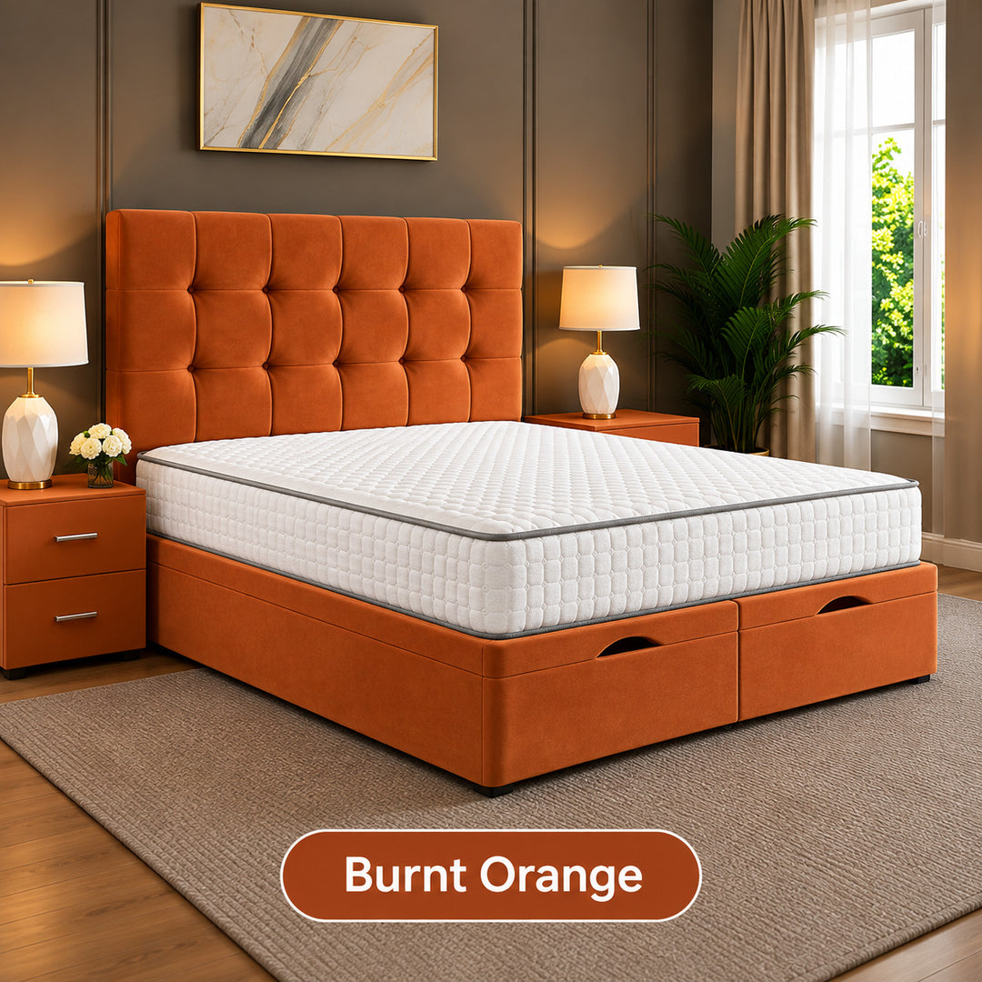 Solis Square Tufted Divan Storage Ottoman Bed Frame
