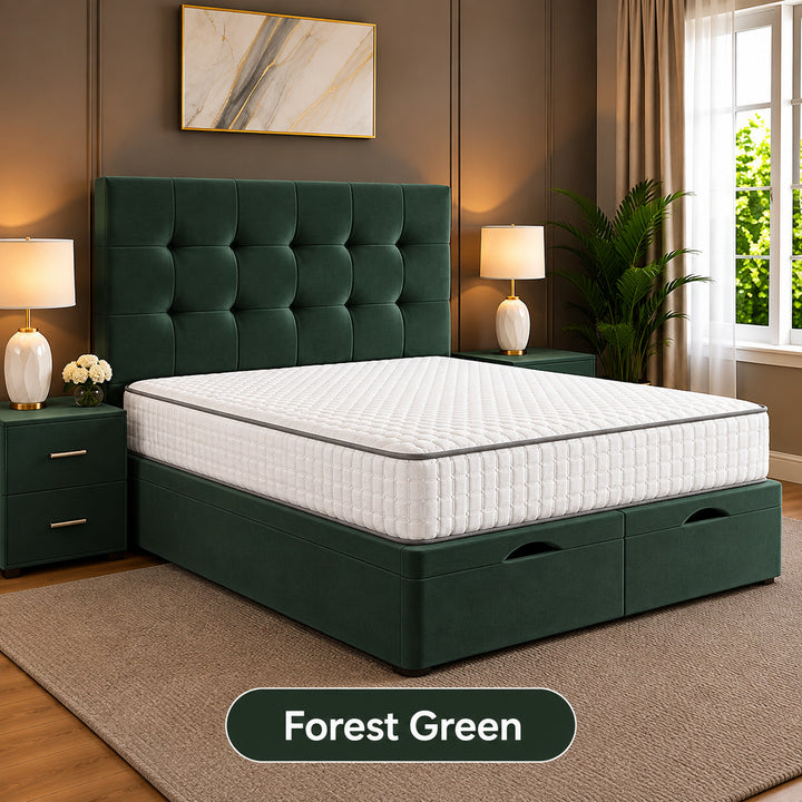 Solis Square Tufted Divan Storage Ottoman Bed Frame