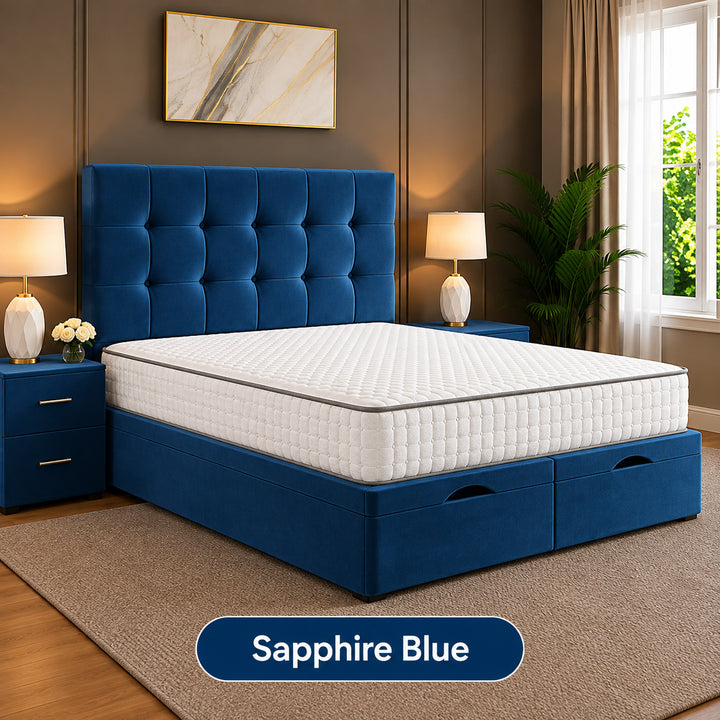 Solis Square Tufted Divan Storage Ottoman Bed Frame