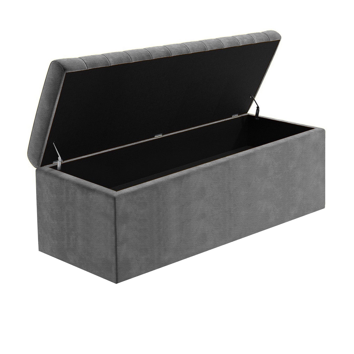 Large Safar Naples Ottoman Storage Box - Striped Upholstered Blanket Box