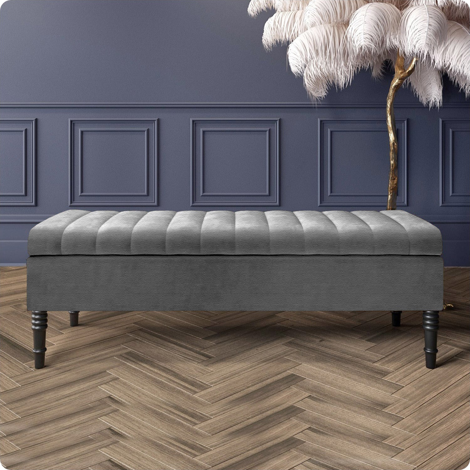 Safar Ottoman Storage Bench in Naples Fabric