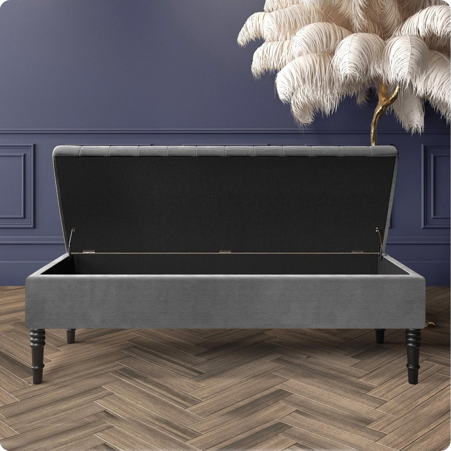 Safar Ottoman Storage Bench in Naples Fabric