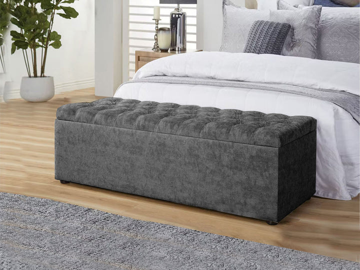 Chesterfield Ottoman Storage Box in Naples Velvet