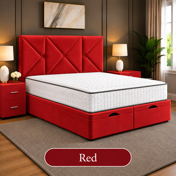 Noris Geometric Divan Ottoman Storage Bed Frame